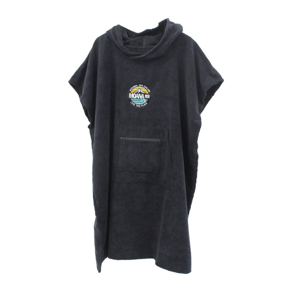 Moana Road Adventure Towel Hoodie Kids Black - Funky Gifts NZ