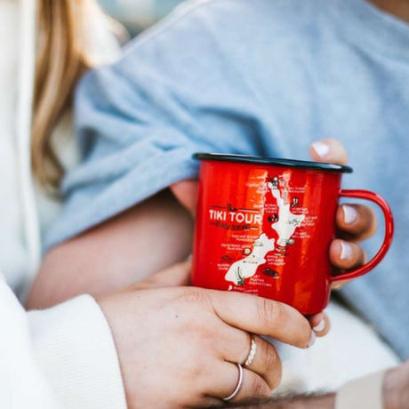 Moana Road Small Enamel Mug - Tiki Tour - Funky Gifts NZ