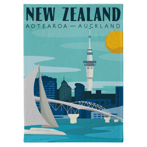 Moana Road - Auckland Tea Towel - Funky Gifts NZ
