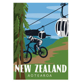 Moana Road - Mountain Biking & Gondola Tea Towel - Funky Gifts NZ
