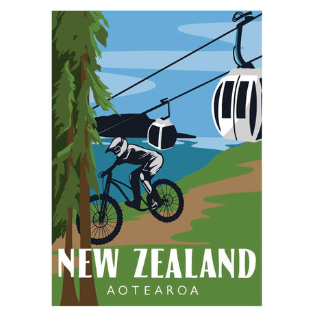 Moana Road - Mountain Biking & Gondola Tea Towel - Funky Gifts NZ