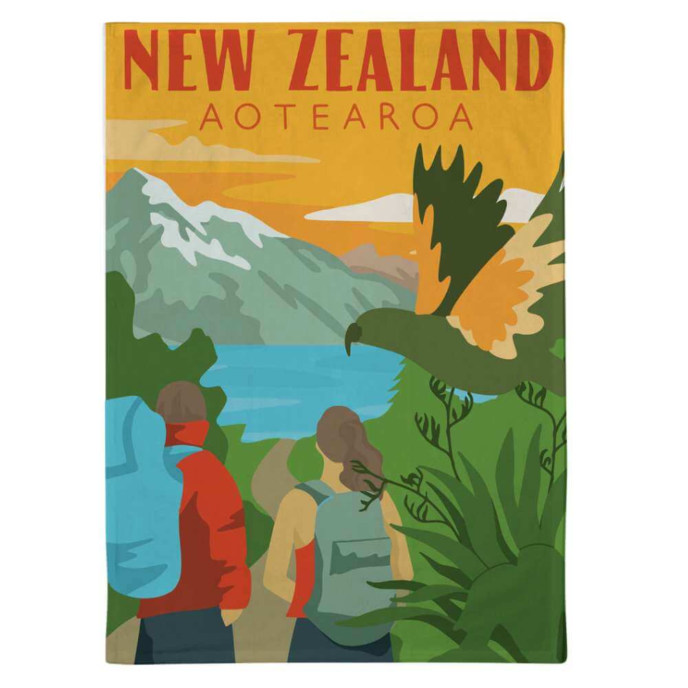 Moana Road - South Island Tramping Tea Towel - Funky Gifts NZ