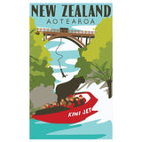 Moana Road - Southern Jet Boat Tea Towel - Funky Gifts NZ