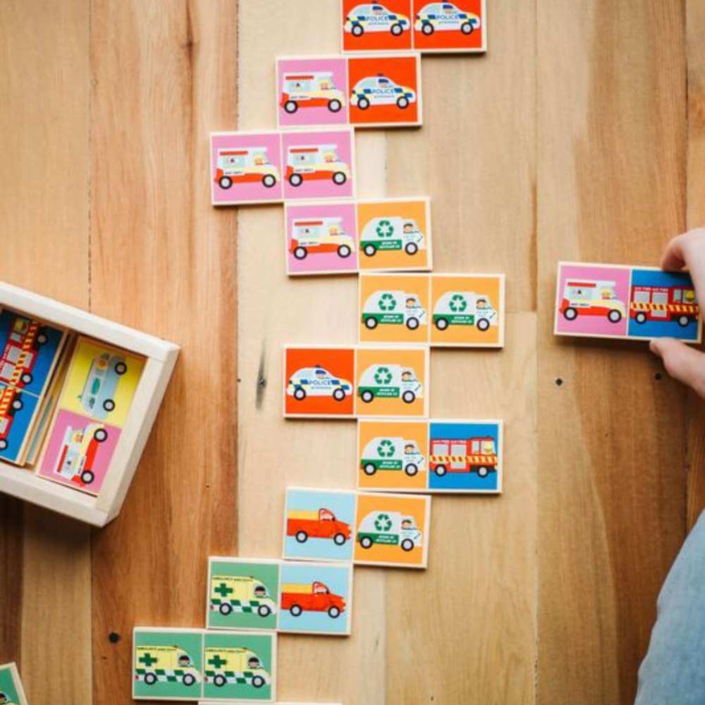 Moana Road - Wooden Vehicles Dominoes - Funky Gifts NZ