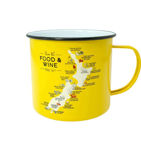 Moana Road Small Enamel Mug - Food & Wine - Funky Gifts NZ