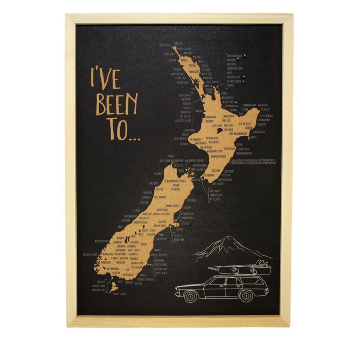 Moana Road - A2 New Zealand Cork Map – Funky Gifts NZ