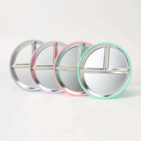 Stainless Steel Divided Plate With Suction Base - Funky Gifts NZ