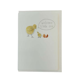 NZ MADE GREETING CARD - Welcome little one - Funky Gifts NZ