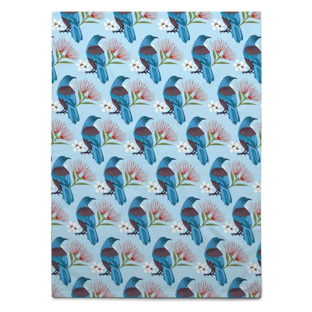 NZ Tui Blue Tea Towel - Funky Gifts NZ
