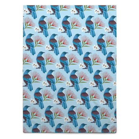 NZ Tui Blue Tea Towel - Funky Gifts NZ