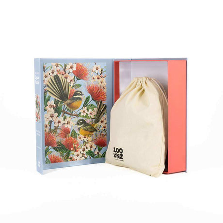 Native Flowers and Chatty Fantails Puzzle - Funky Gifts NZ