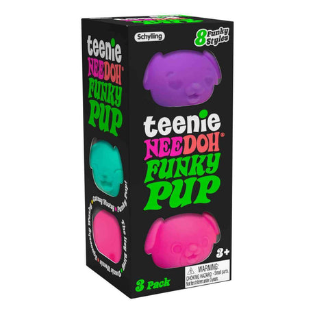 NeeDoh - Teenie Nee Doh Funky Pup 3 Pack *PRE ORDER - Funky Gifts NZ