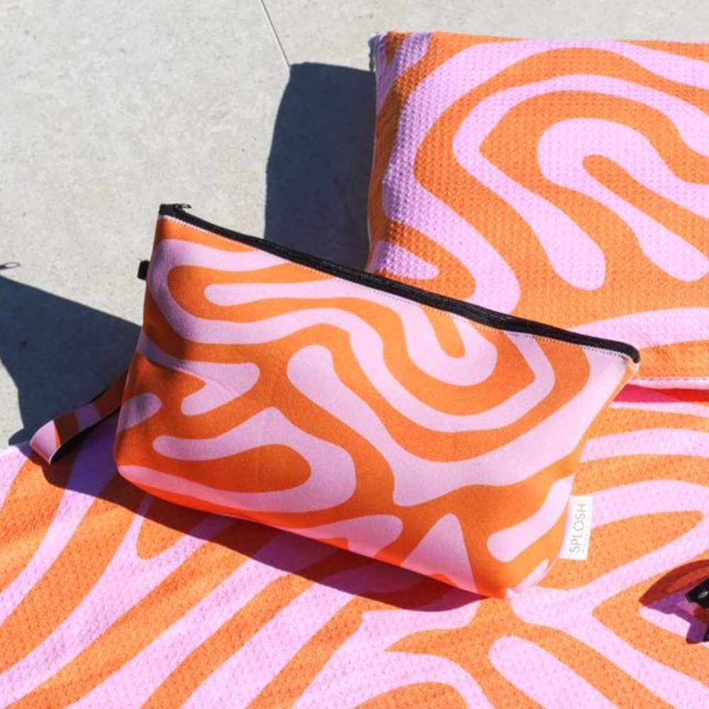 Beach Neoprene Pouch - Swirl - Funky Gifts NZ