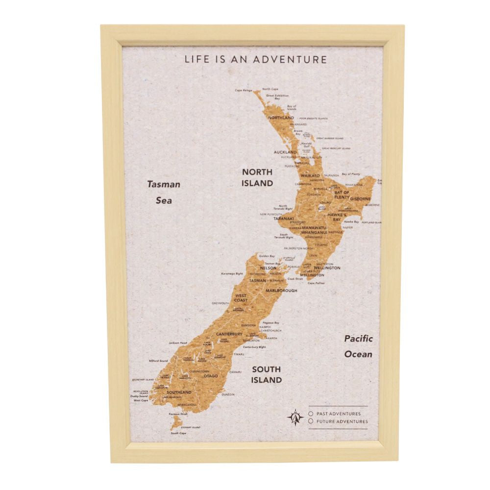 New Zealand Travel Map Pin Board - Medium - Funky Gifts NZ