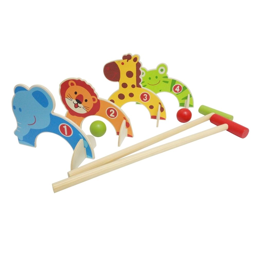 Wooden Outdoor Game Animal Kids Croquet - Funky Gifts NZ