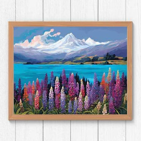 Paint By Numbers - Lake Tekapo Lupins - Funky Gifts NZ