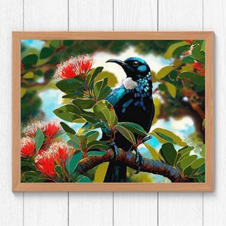 Paint By Numbers - Tui in Pohutukawa - Funky Gifts NZ