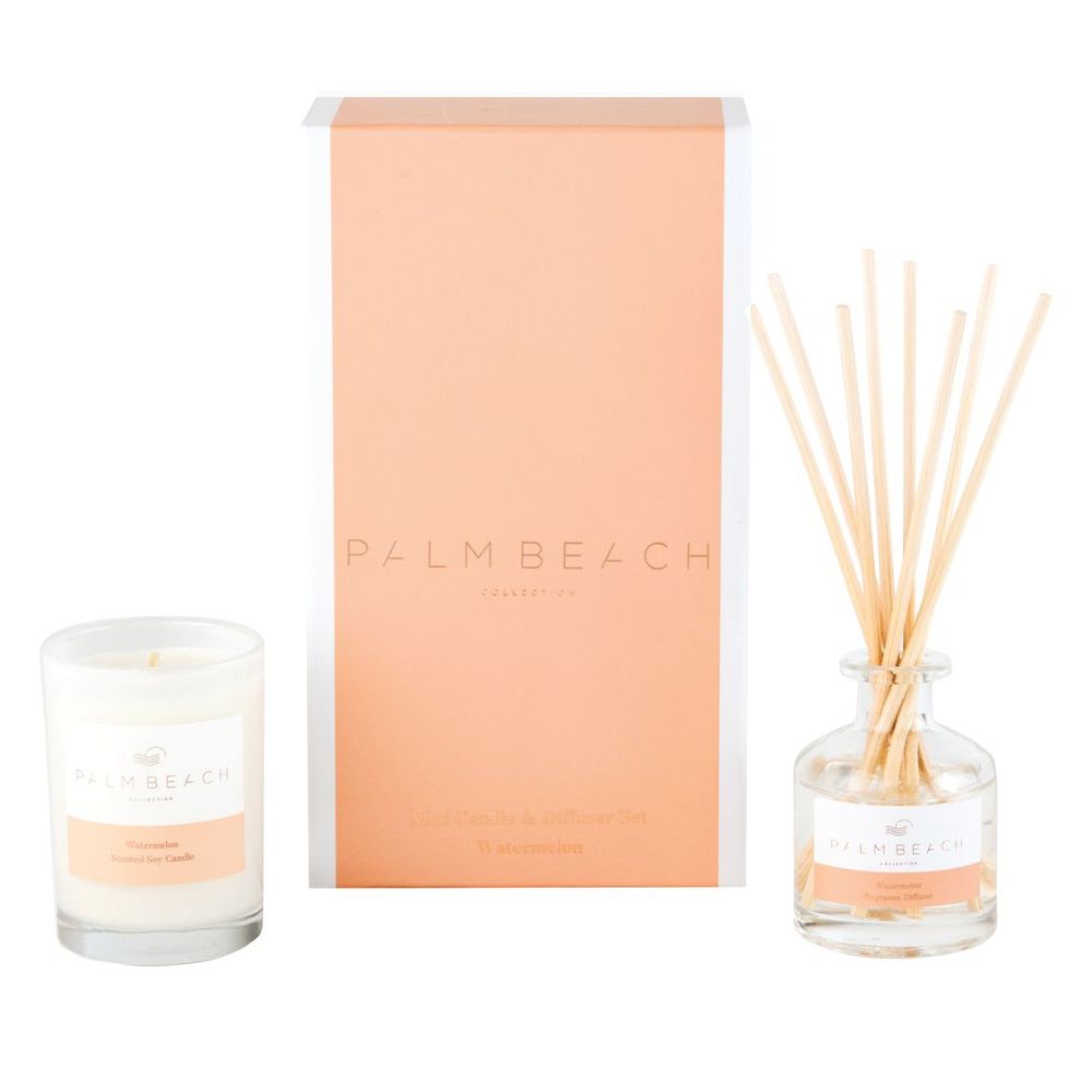 Palm Beach Collection Mini Candle & Diffuser Gift Pack - Watermelon - Funky Gifts NZ