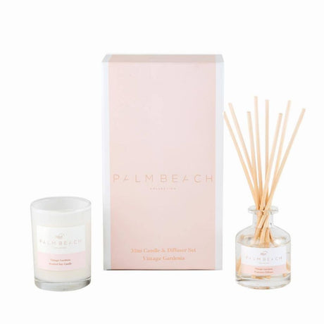 Palm Beach Collection Mini Candle & Diffuser Gift Pack - Vintage Gardenia - Funky Gifts NZ