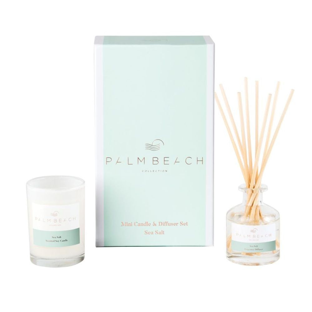 Palm Beach Collection Mini Candle & Diffuser Gift Pack - Sea Salt - Funky Gifts NZ