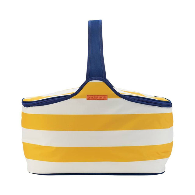 Picnic Cooler Bag - Yellow Stripe - Funky Gifts NZ