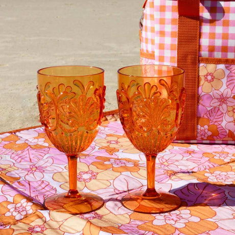 Picnic Wine Glasses - Retro - Funky Gifts NZ