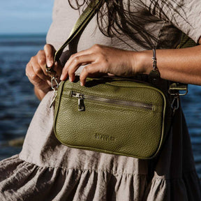 Ponsonby Crossbody Bag - Olive - Funky Gifts NZ