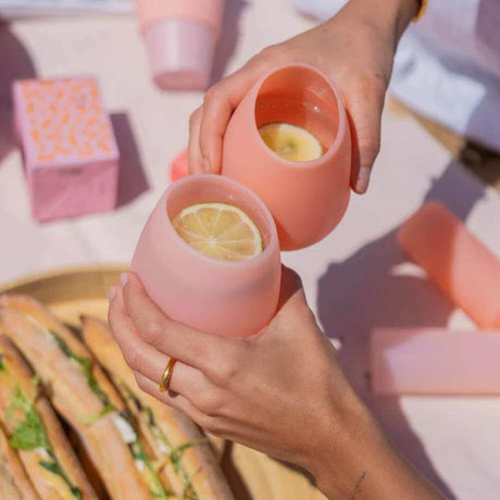 Fegg Silicone Unbreakable Glasses - Peach + Petal - Funky Gifts NZ