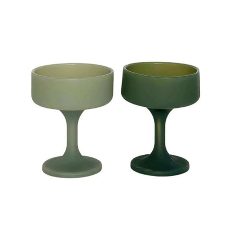 Mecc Silicone Unbreakable Cocktail Glasses - Sage + Olive - Funky Gifts NZ
