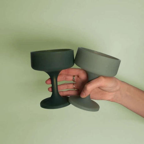 Mecc Silicone Unbreakable Cocktail Glasses - Sage + Olive - Funky Gifts NZ