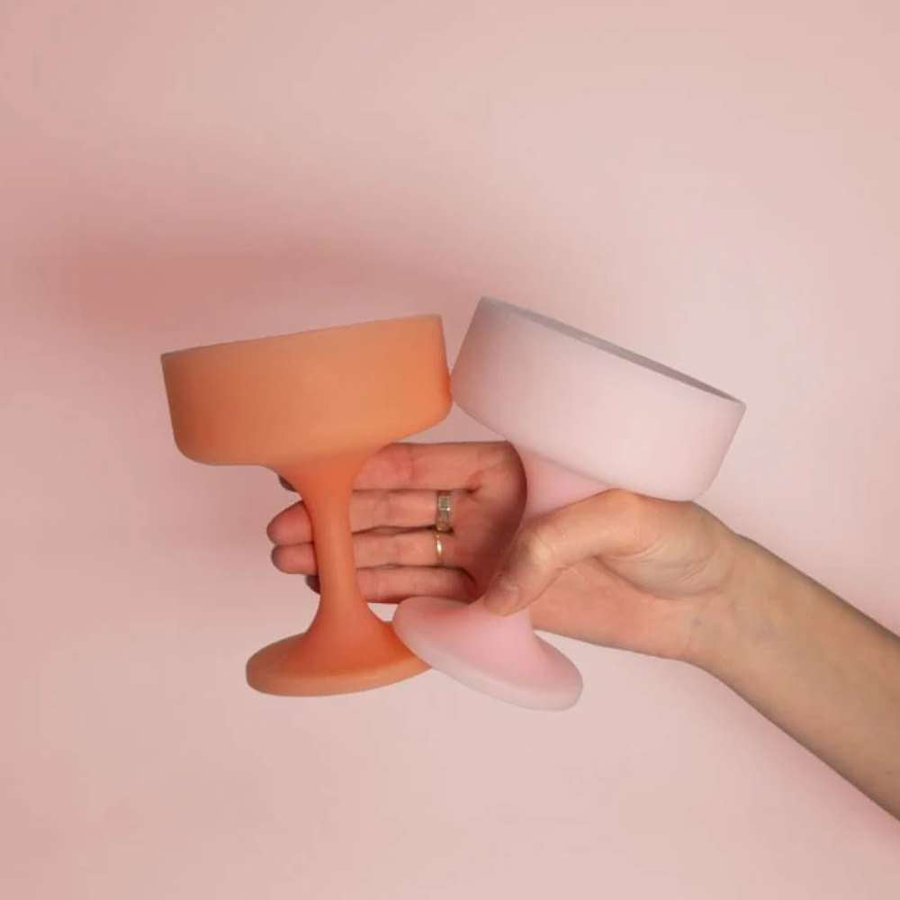 Mecc Silicone Unbreakable Cocktail Glasses - Petal + Peach - Funky Gifts NZ