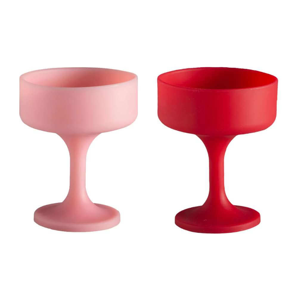 Mecc Silicone Unbreakable Cocktail Glasses - Cherry + Blush - Funky Gifts NZ