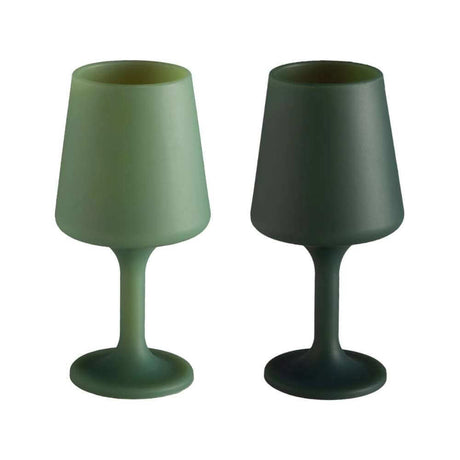 Swepp Silicone Unbreakable Wine Glasses - Sage + Olive - Funky Gifts NZ