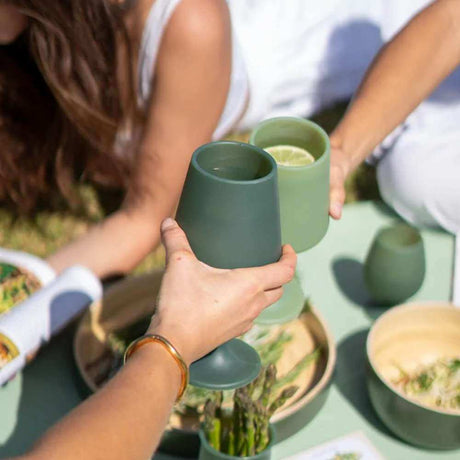 Swepp Silicone Unbreakable Wine Glasses - Sage + Olive - Funky Gifts NZ