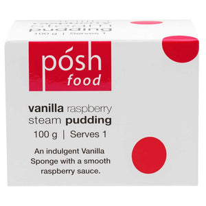 Posh Food Vanilla and Raspberry Steam Pudding (Single) - Funky Gifts NZ