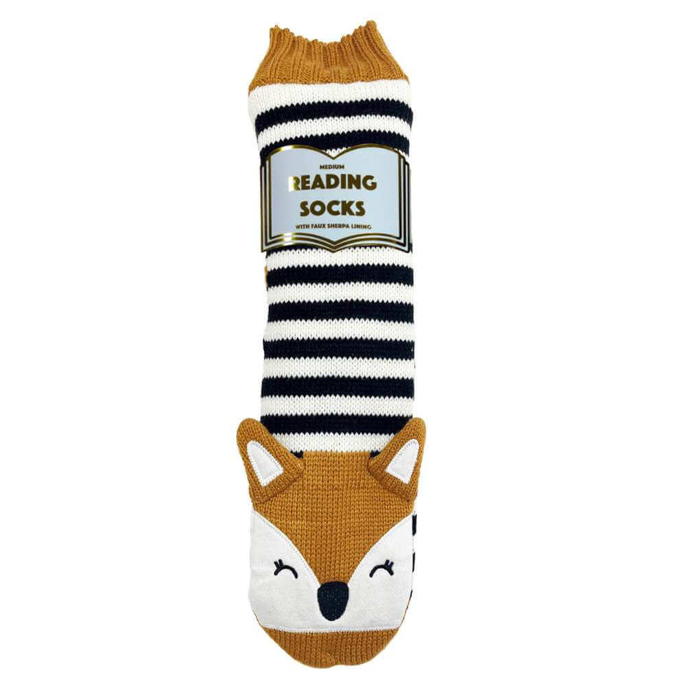 Women's Reading Socks - Red Fox - Funky Gifts NZ