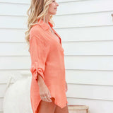 Retreat Shirt Dress Tangerine - Funky Gifts NZ