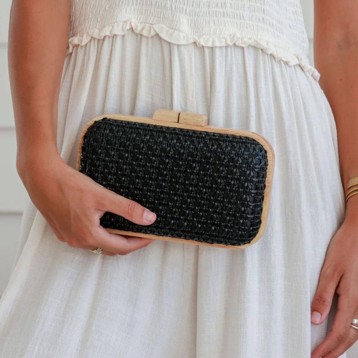 Riviera Clutch Bag - Black - Funky Gifts NZ