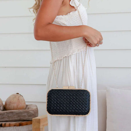 Riviera Clutch Bag - Black - Funky Gifts NZ