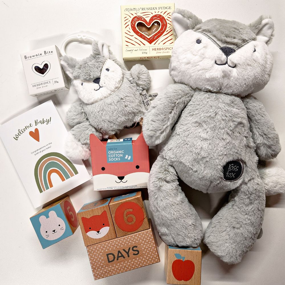 Deluxe Ross The Fox Baby Gift Box - Funky Gifts NZ