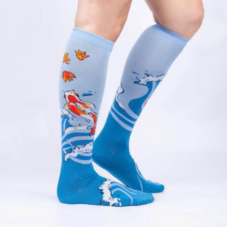 Sock It To Me Socks - Women's Knee High - Beauty in Water - Funky Gifts NZ