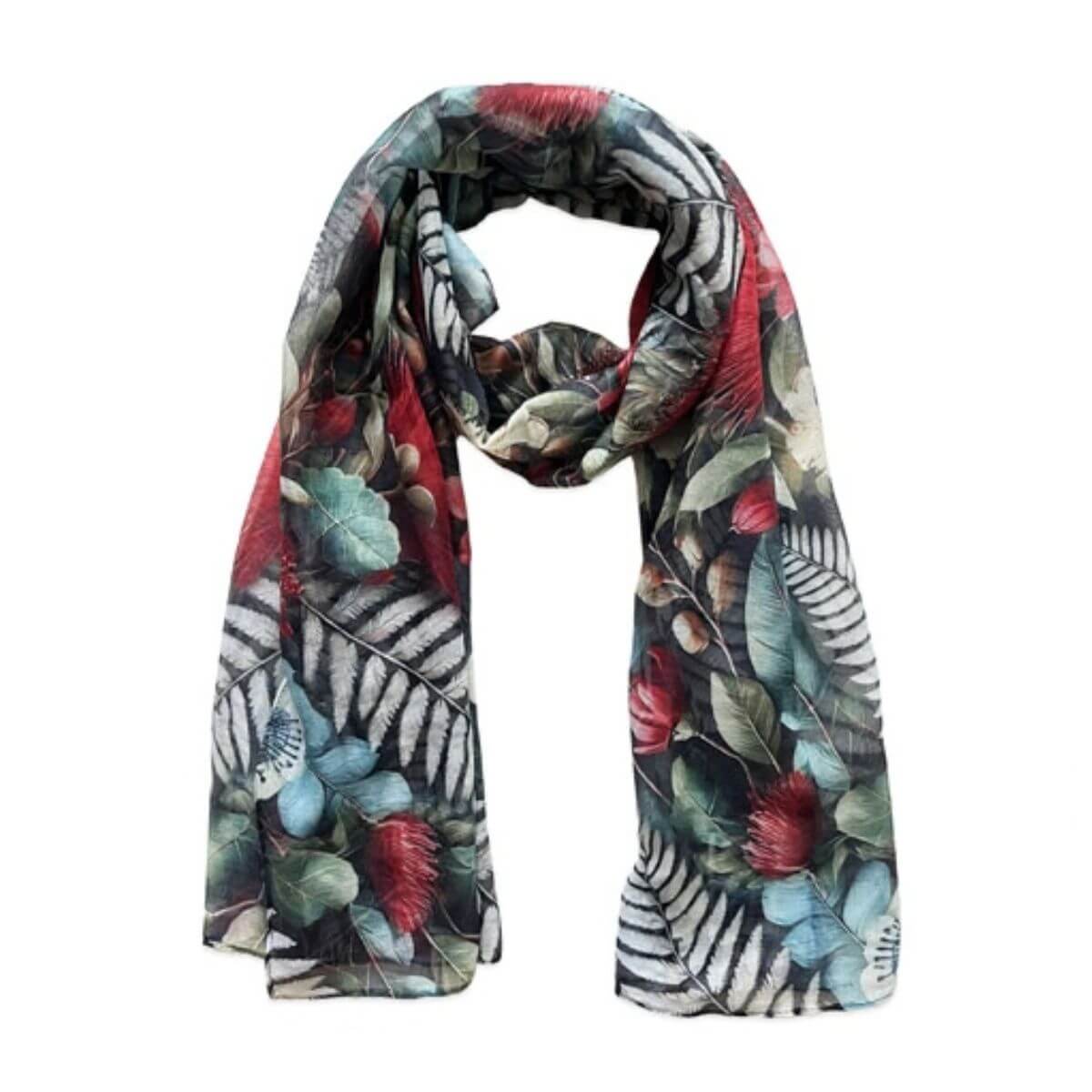 Designer Kiwiana Scarf - Pohutukawa Tapestry - Funky Gifts NZ