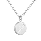 Little Taonga Round NZ Map Necklace - Funky Gifts NZ