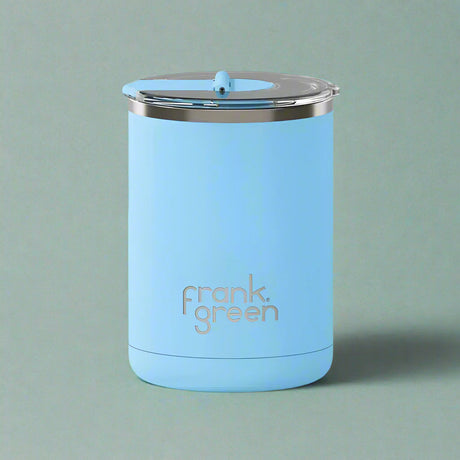Ceramic Coffee Cup with Hinged Lid - Sky Blue - Funky Gifts NZ