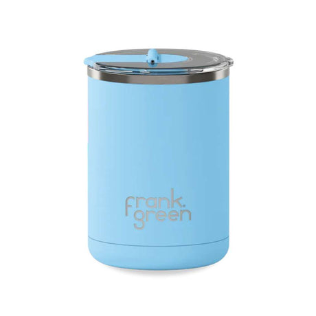 Ceramic Coffee Cup with Hinged Lid - Sky Blue - Funky Gifts NZ