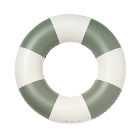 SunnyLife Slim Tube Pool Ring Olive Stripe - Funky Gifts NZ