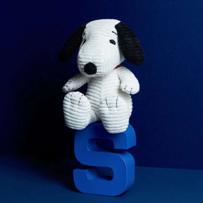 Snoopy ECO Corduroy Cream 19cm - Funky Gifts NZ