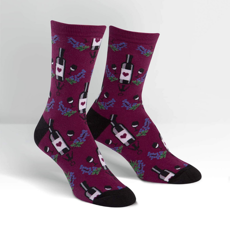 Sock It To Me - Women's Crew Socks - Wine - Funky Gifts NZ