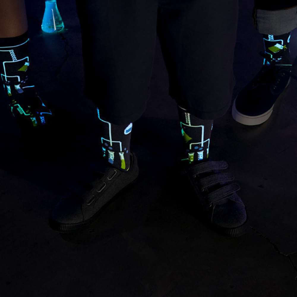 Sock It To Me - Men's Crew Socks - Laboratory (Glow-in-the-Dark) - Funky Gifts NZ