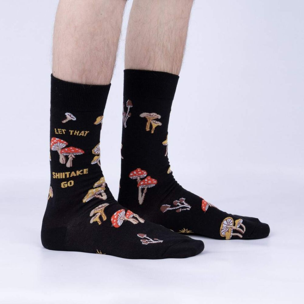 Sock It To Me - Men's Crew Socks - Let That Shiitake Go - Funky Gifts NZ